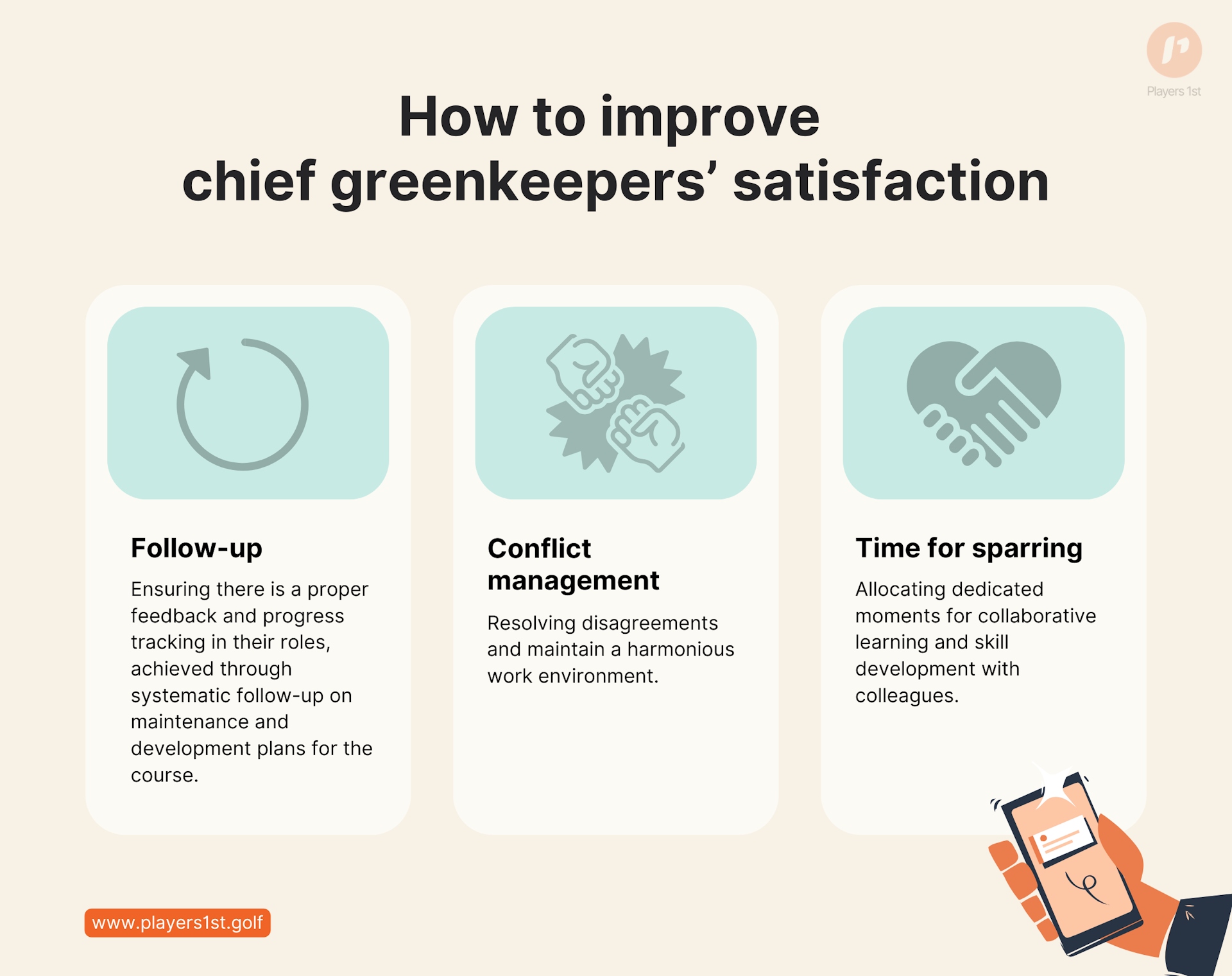How boards can improve chief greenkeepers' satisfaction. Source: Players 1st